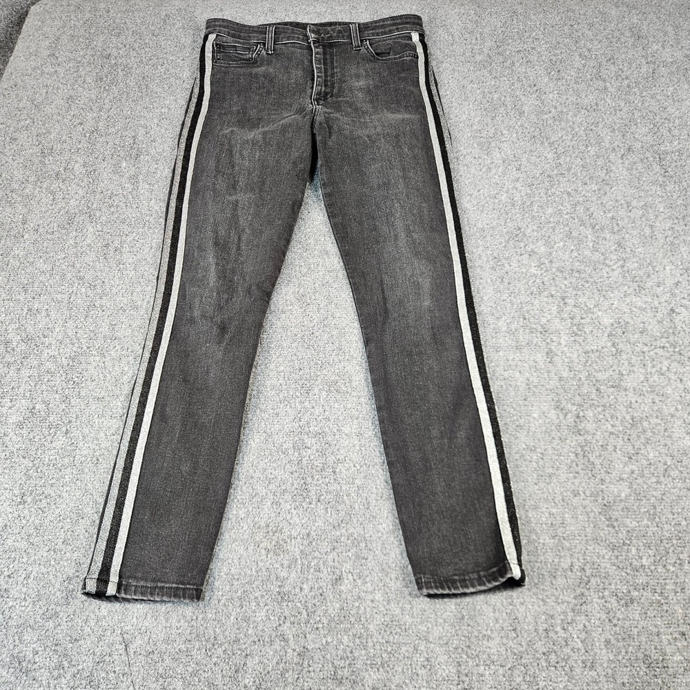 Joes Jeans The Charlie High‎ Rise Skinny Ankle Sammy Grey Glitter Stripe W29